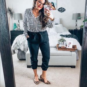 Black paper bag pant